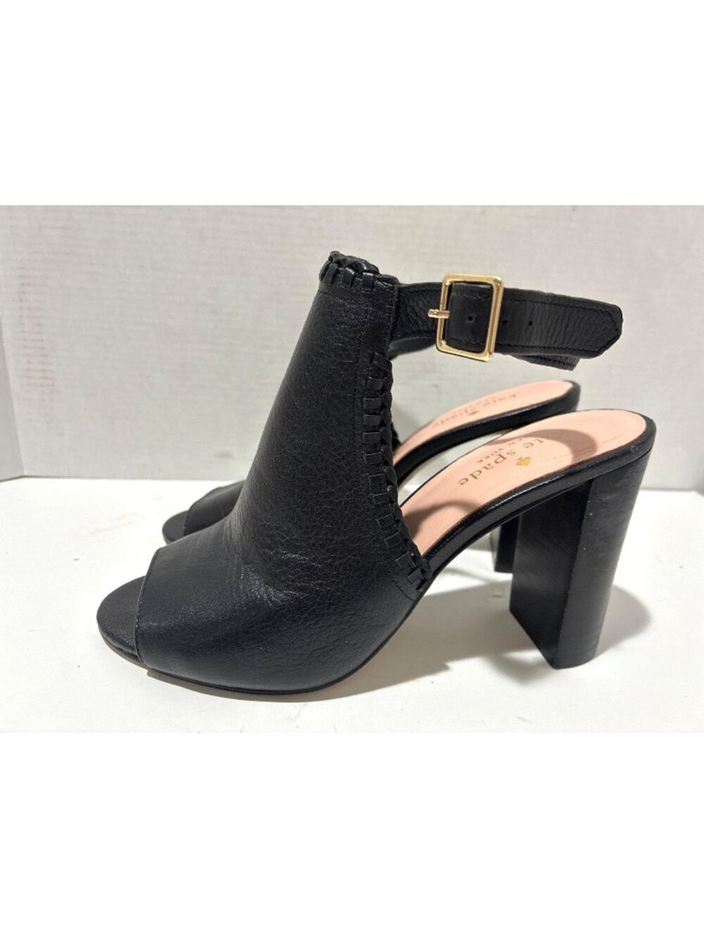 Kate Spade New York Womens Mallorca heeled Block sandals black leather size 6